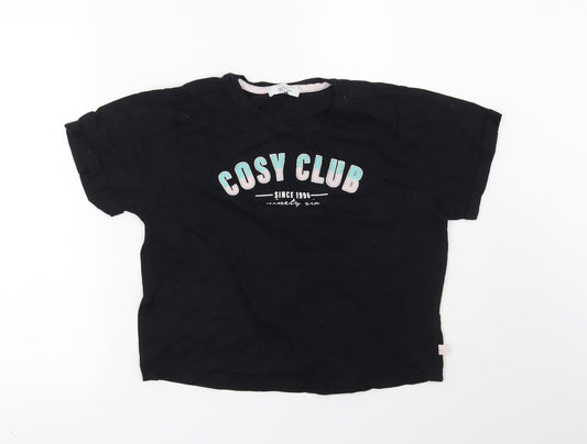 New Look Girls Black Solid  Top Pyjama Top Size M  - Cosy Club