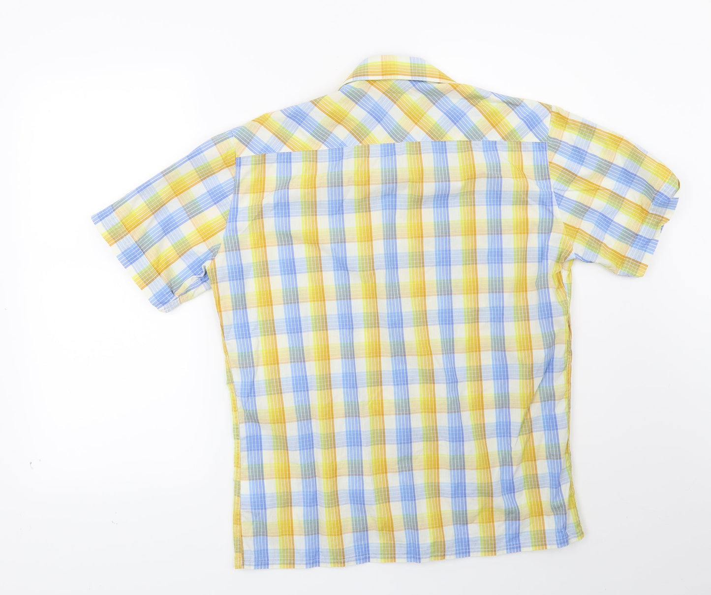 Encore Mens Blue Check   Button-Up Size M