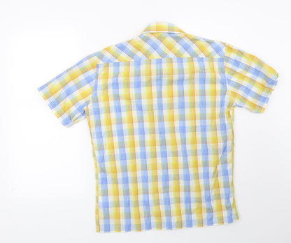 Preloved Encore Mens Blue Check   Button-Up Size M - Back