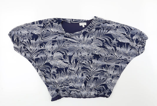 Apricot Womens Blue Floral  Basic Blouse Size 10