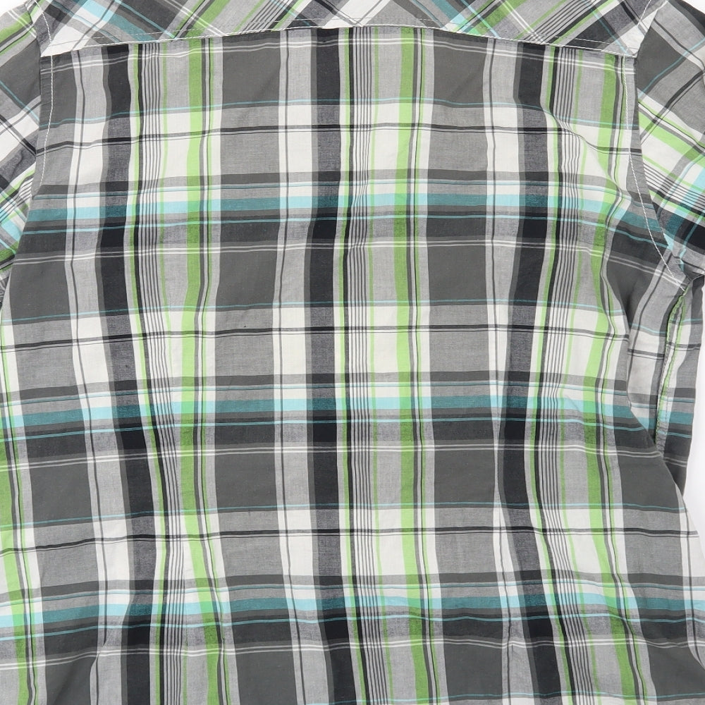 Burton Mens Grey Check   Button-Up Size M