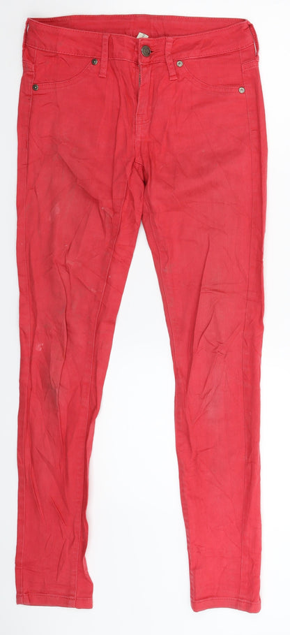 Mango Womens Red  Denim Jegging Jeans Size 6 L29 in