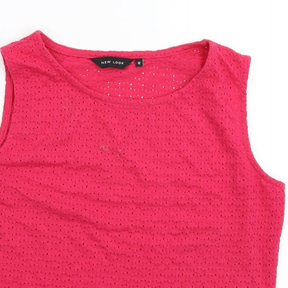 Preloved New Look Womens Pink   Basic T-Shirt Size 12 - Detail