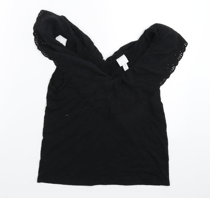 Preloved H&M Womens Black   Basic T-Shirt Size XS - Front