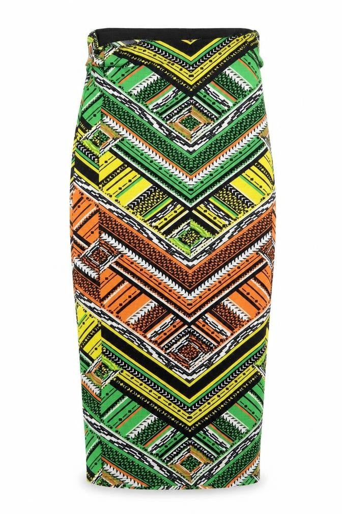 Topshop Womens Green Colourblock  Bodycon  Size 10
