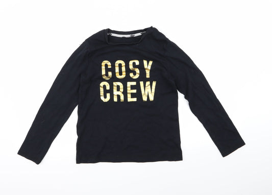 George Girls Black   Top Pyjama Top Size 12 Years  - cosy