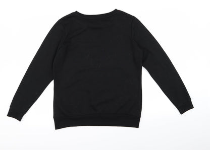 Preloved F&F Womens Black   Pullover Jumper Size 10  - santa - Back