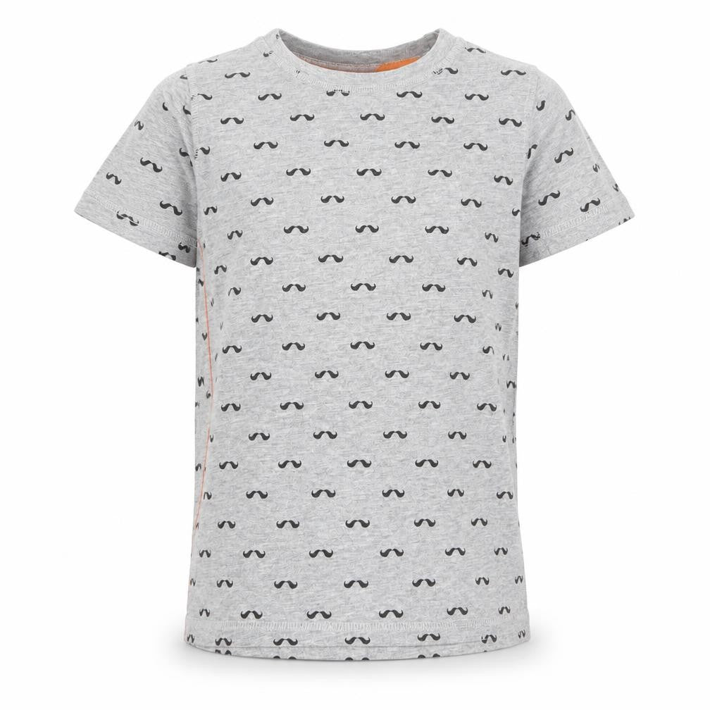 F&F Boys Grey   Basic T-Shirt Size 4 Years  - mustache