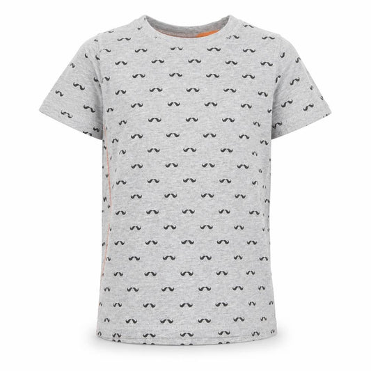 F&F Boys Grey   Basic T-Shirt Size 4 Years  - mustache