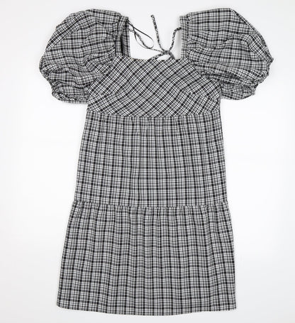 Additional front view of Papaya women’s black check shift, size UK 8