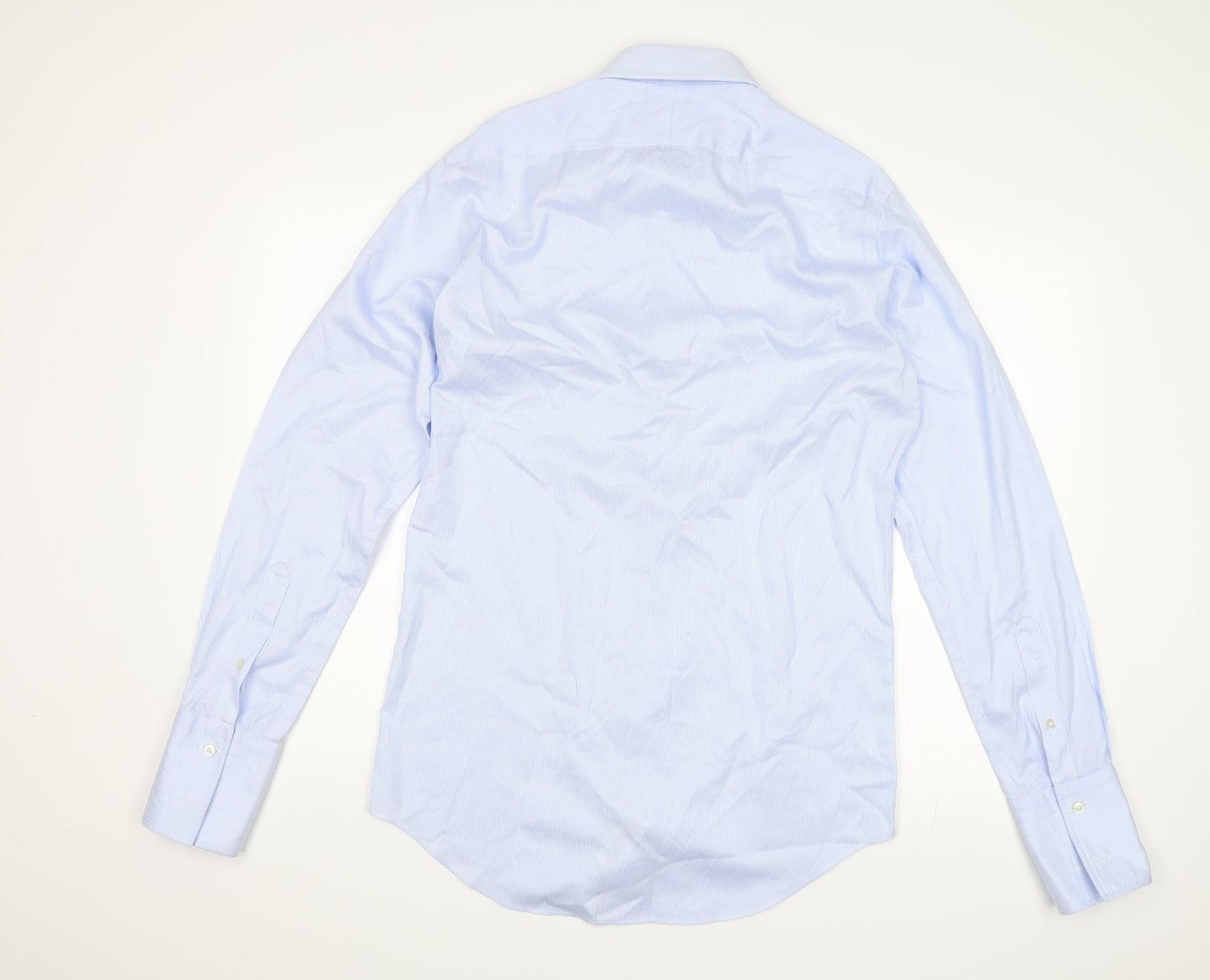 John Francome Mens Blue Striped   Dress Shirt Size 36