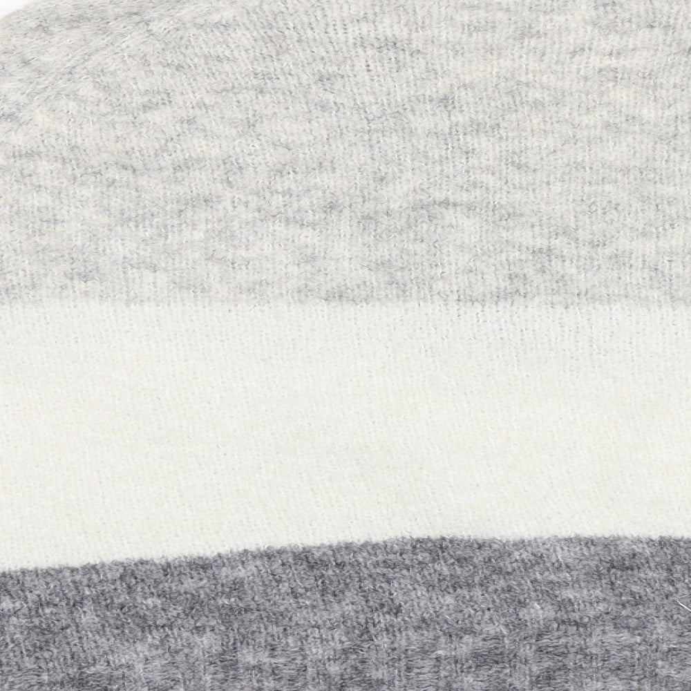 Papaya Womens Grey Striped  Pullover Jumper Size M