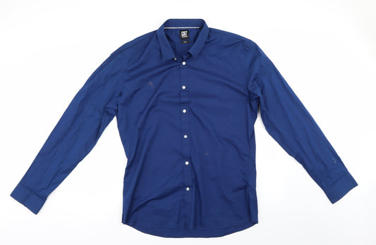 CR7 Mens Blue    Dress Shirt