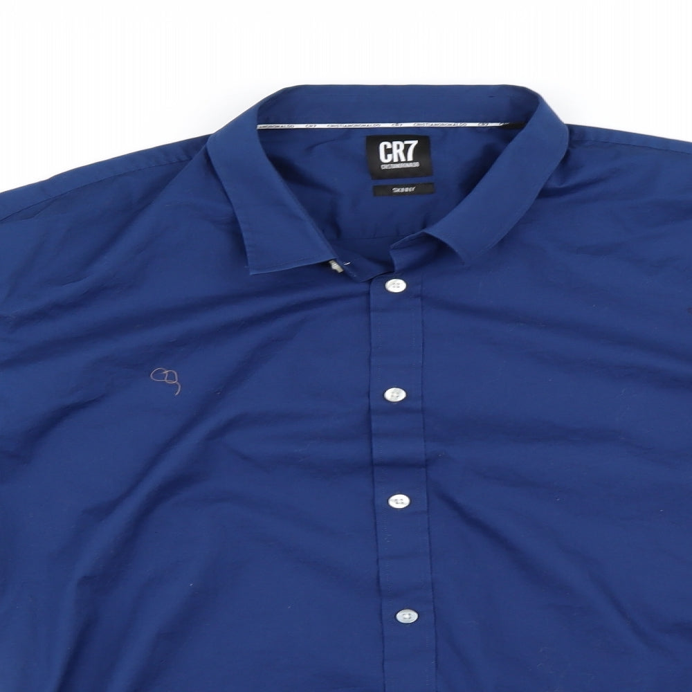 CR7 Mens Blue    Dress Shirt