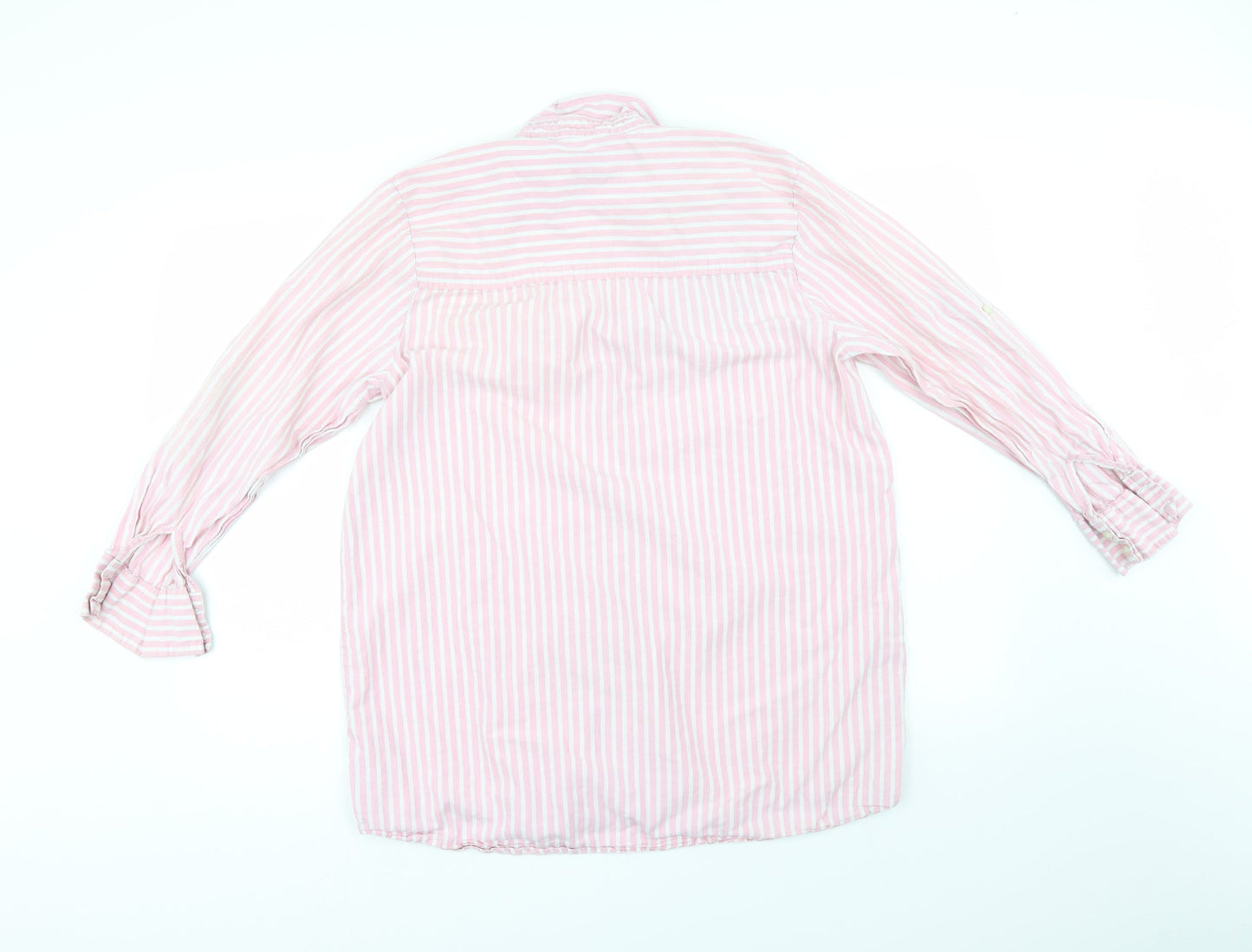 LOVE TO LOUNGE Womens Pink Striped  Basic Button-Up Size 14