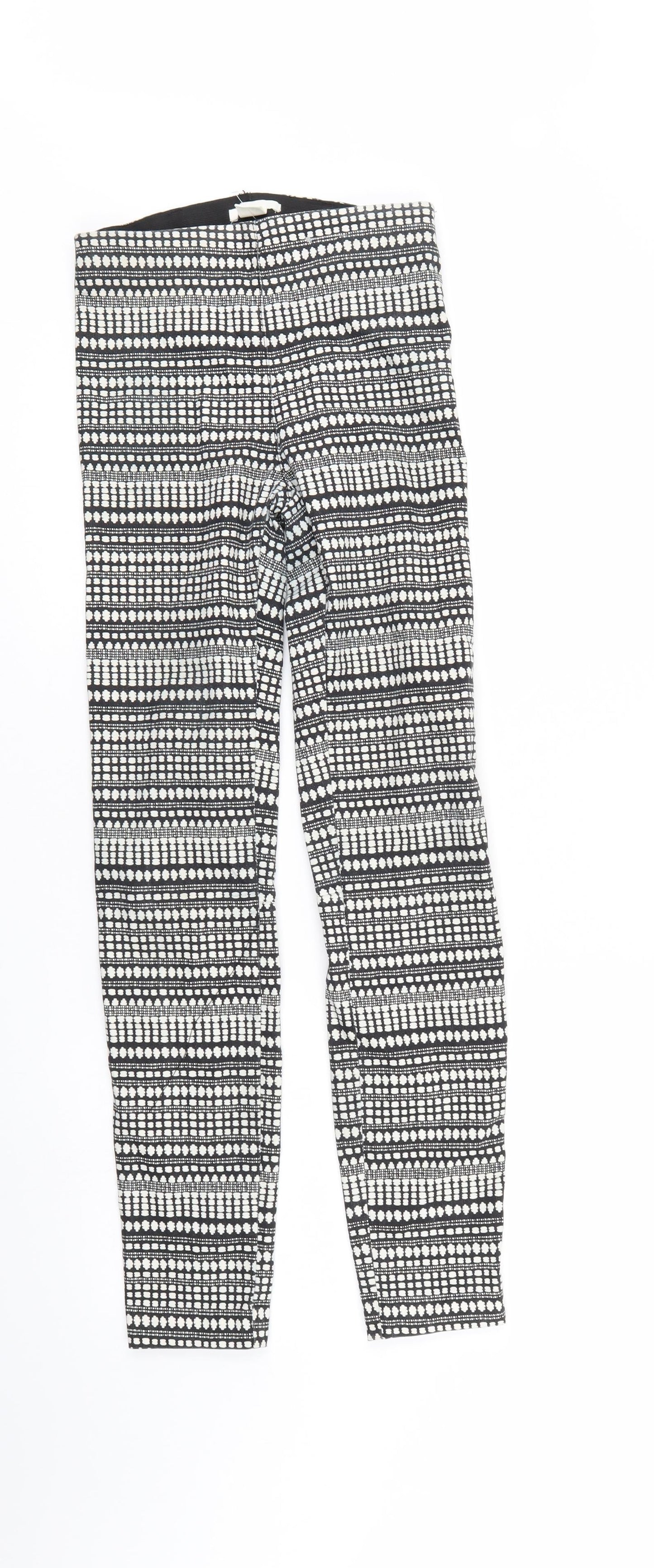 H&M Womens Multicoloured Geometric  Jegging Trousers Size 6 L28 in