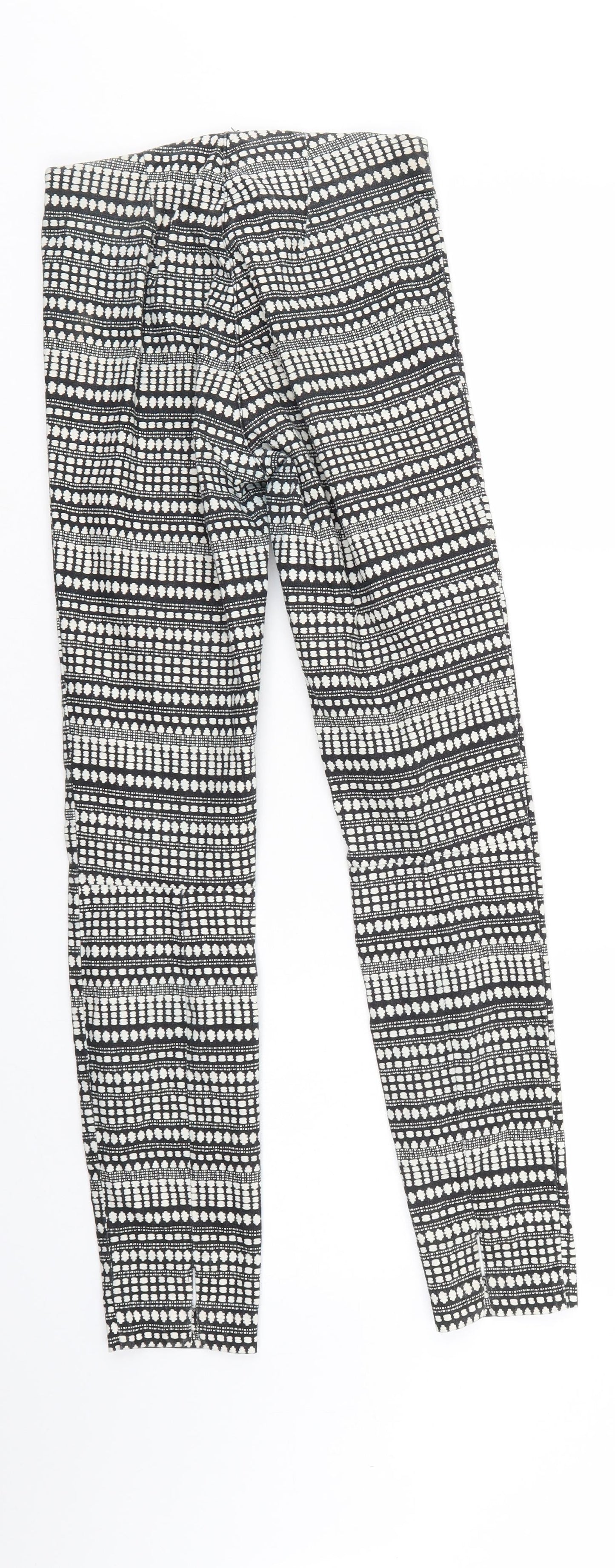 H&M Womens Multicoloured Geometric  Jegging Trousers Size 6 L28 in