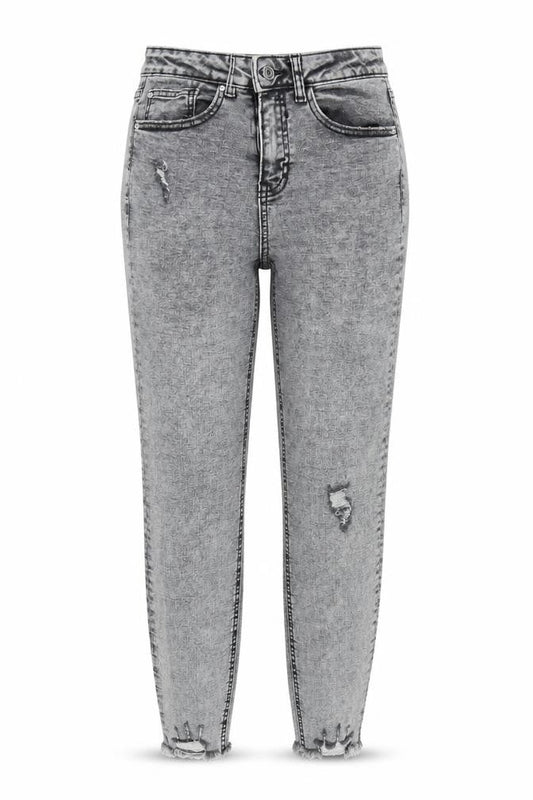 Denim & Co. Womens Grey  Denim Tapered Jeans Size 12 L27 in - Elastic Waist