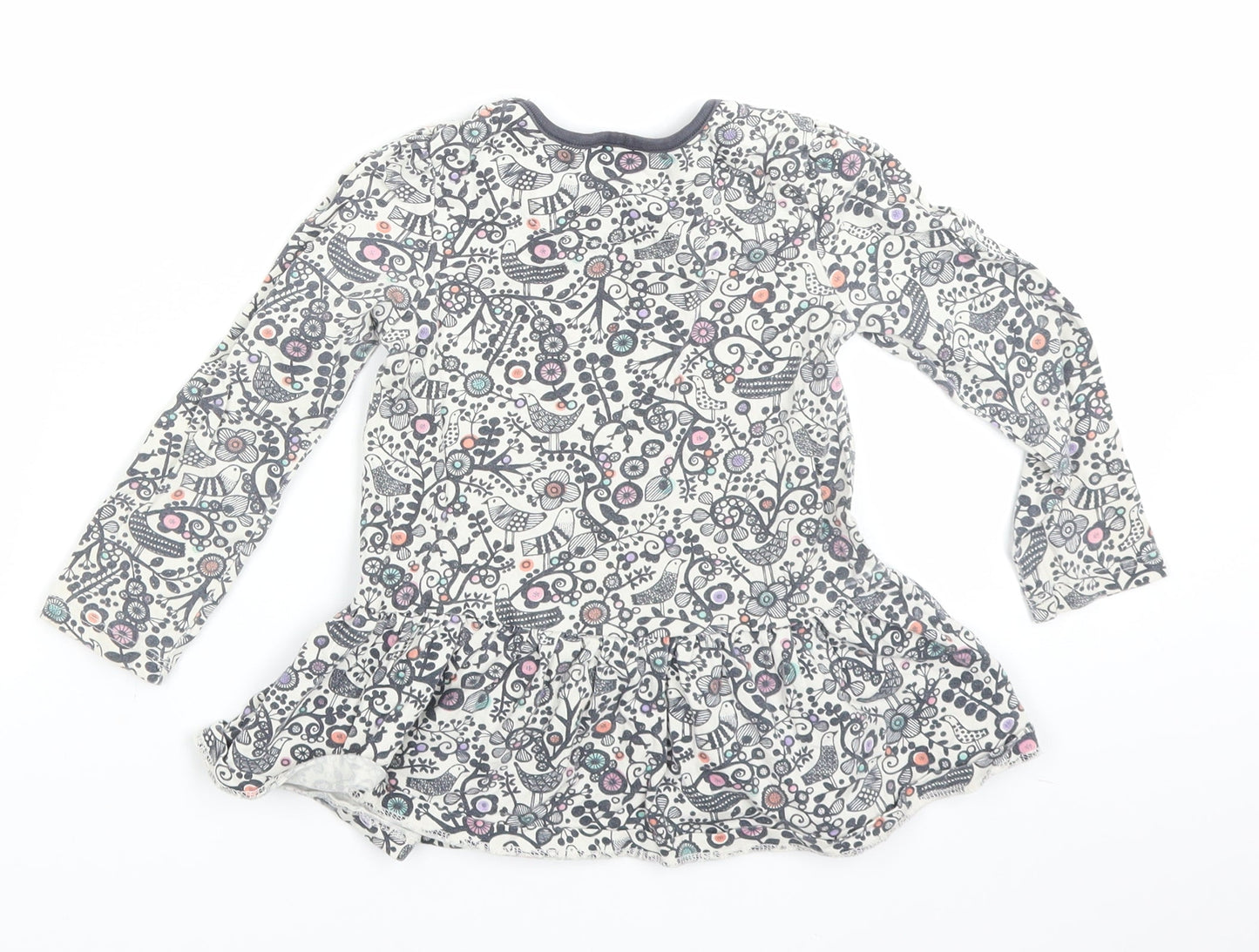 Mini Club Girls Grey Floral  Basic Blouse Size 2-3 Years