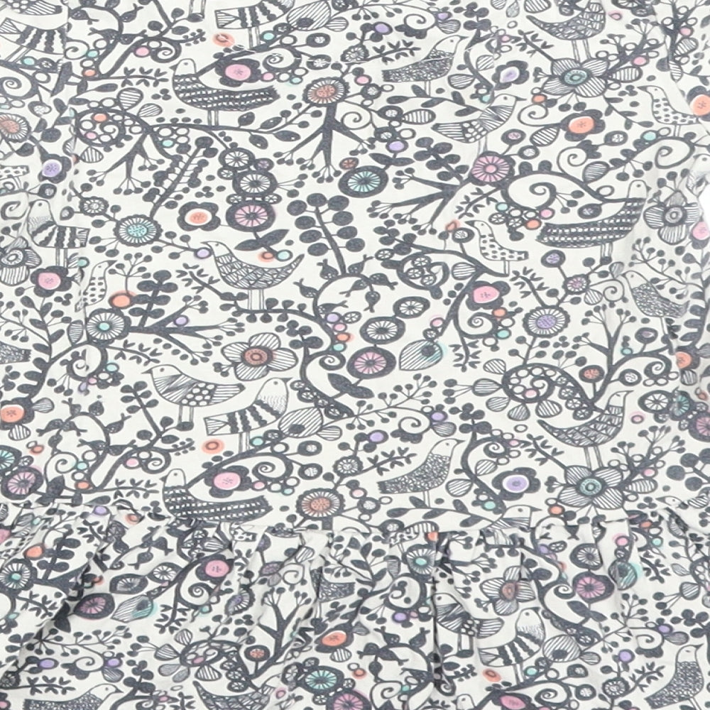 Mini Club Girls Grey Floral  Basic Blouse Size 2-3 Years