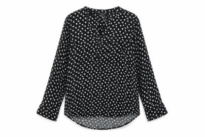 Atmosphere Womens Black Polka Dot  Basic Blouse Size 6