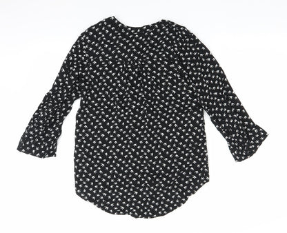 Atmosphere Womens Black Polka Dot  Basic Blouse Size 6