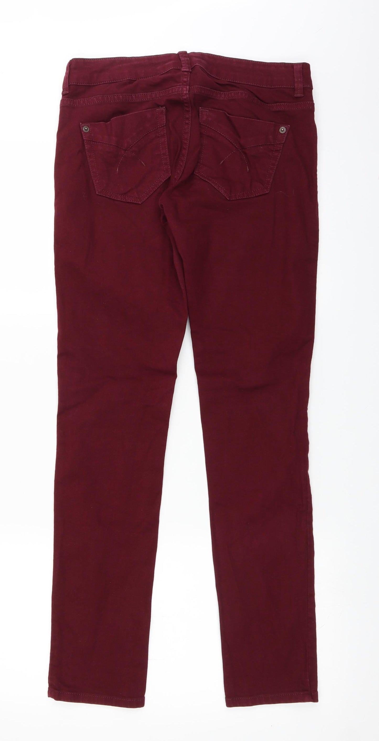 Topshop Womens Red  Denim Straight Jeans Size 29 in L30 in