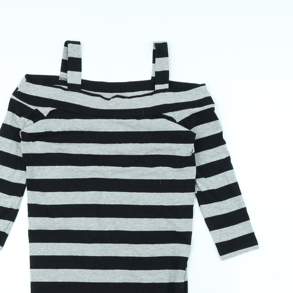 Atmosphere Womens Grey Striped  Mini  Size 10