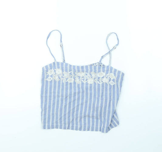 Hollister Womens Blue Striped  Basic Tank Size L
