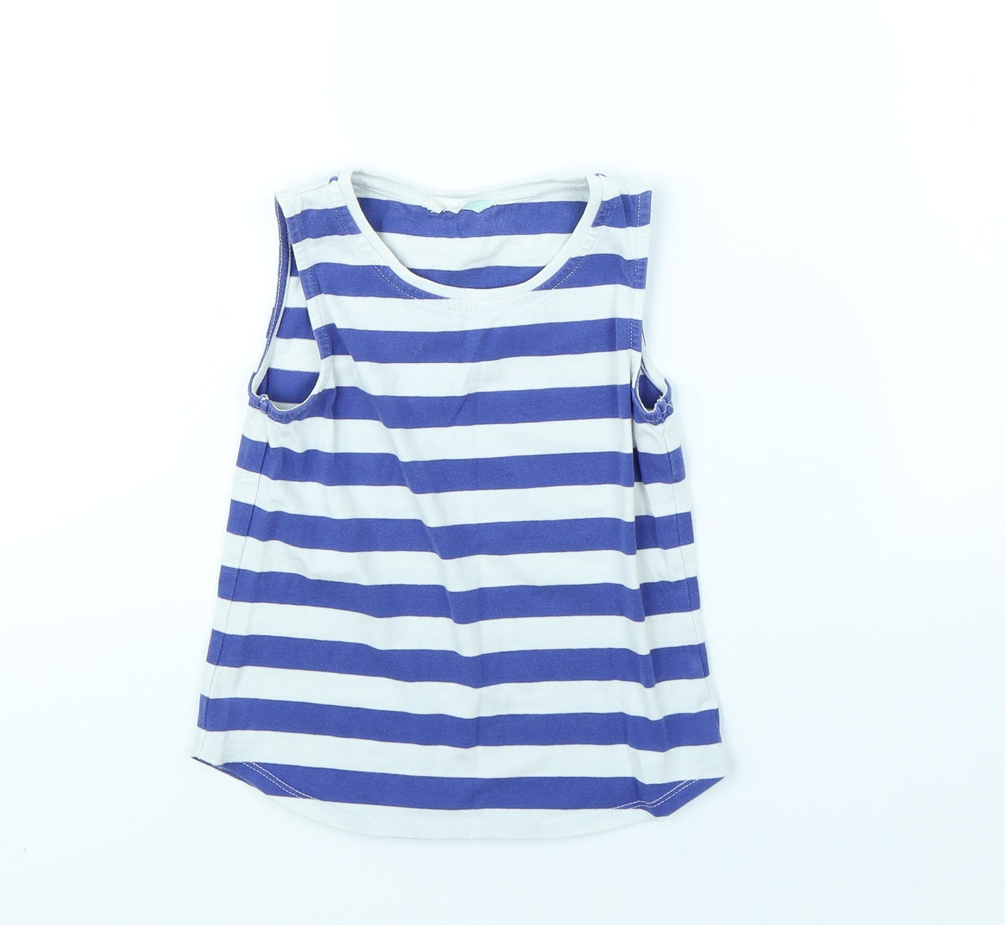 John Lewis Girls Blue Striped  Basic Tank Size 6 Years
