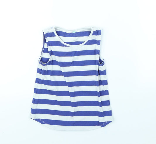 John Lewis Girls Blue Striped  Basic Tank Size 6 Years