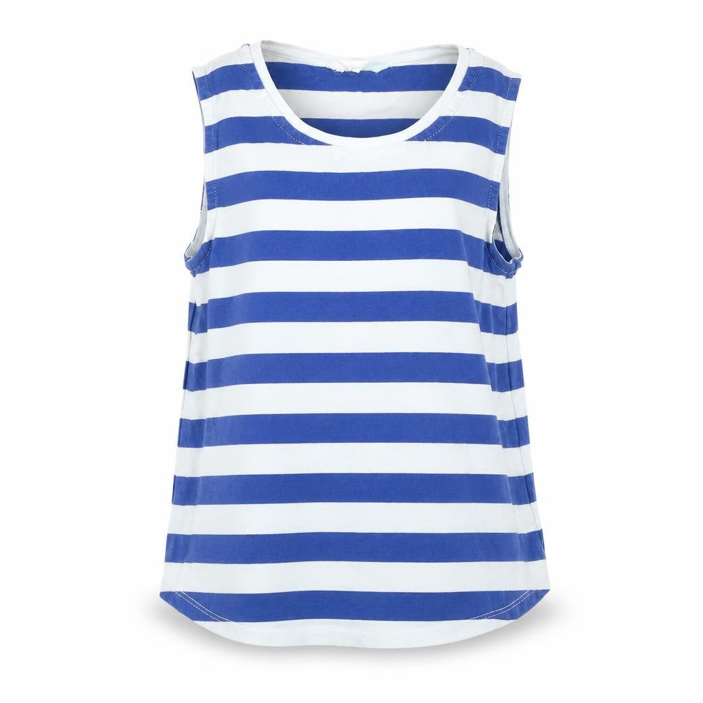 John Lewis Girls Blue Striped  Basic Tank Size 6 Years