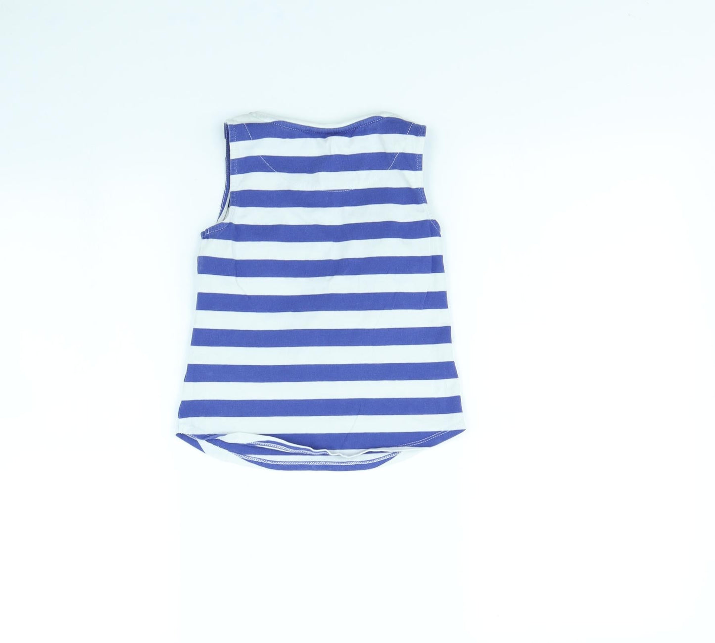 John Lewis Girls Blue Striped  Basic Tank Size 6 Years