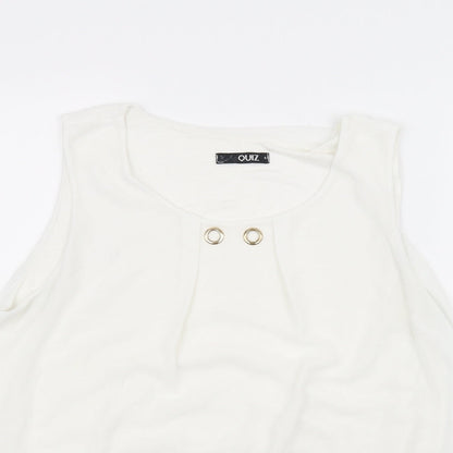 Preloved Quiz Womens White   Basic T-Shirt Size S - Detail
