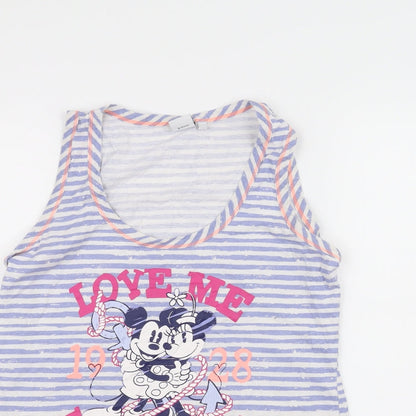 Preloved Disney Womens Blue Striped  Basic Tank Size 8 - Detail