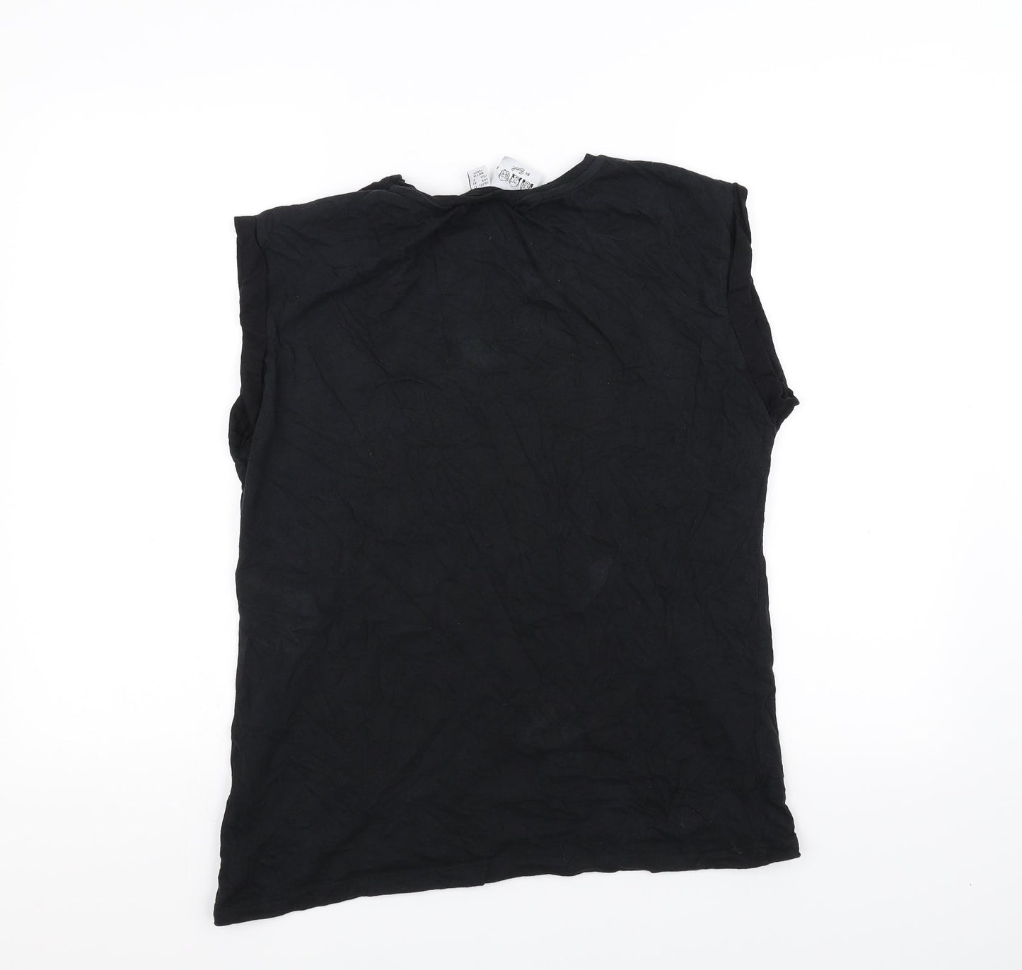 Atmosphere Womens Black   Basic T-Shirt Size 12  - Emoji