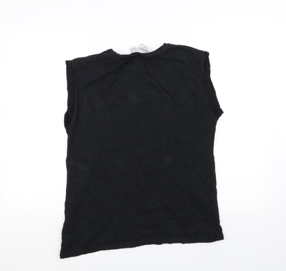 Preloved Atmosphere Womens Black   Basic T-Shirt Size 12  - Emoji - Back