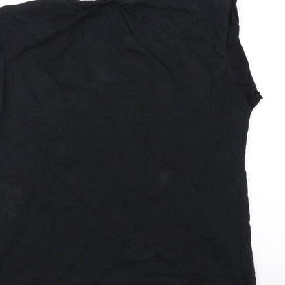 Preloved Atmosphere Womens Black   Basic T-Shirt Size 12  - Emoji - Label