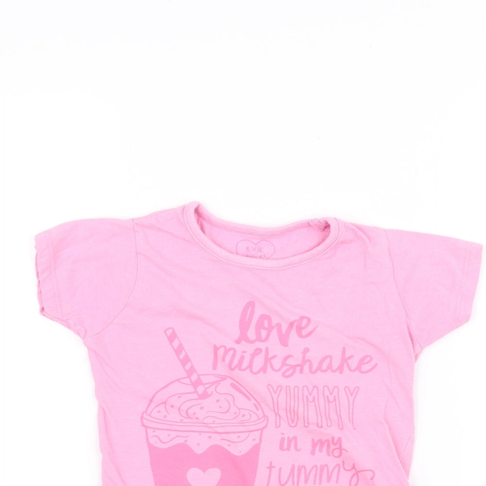 E-vie Girls Pink   Basic T-Shirt Size 5 Years