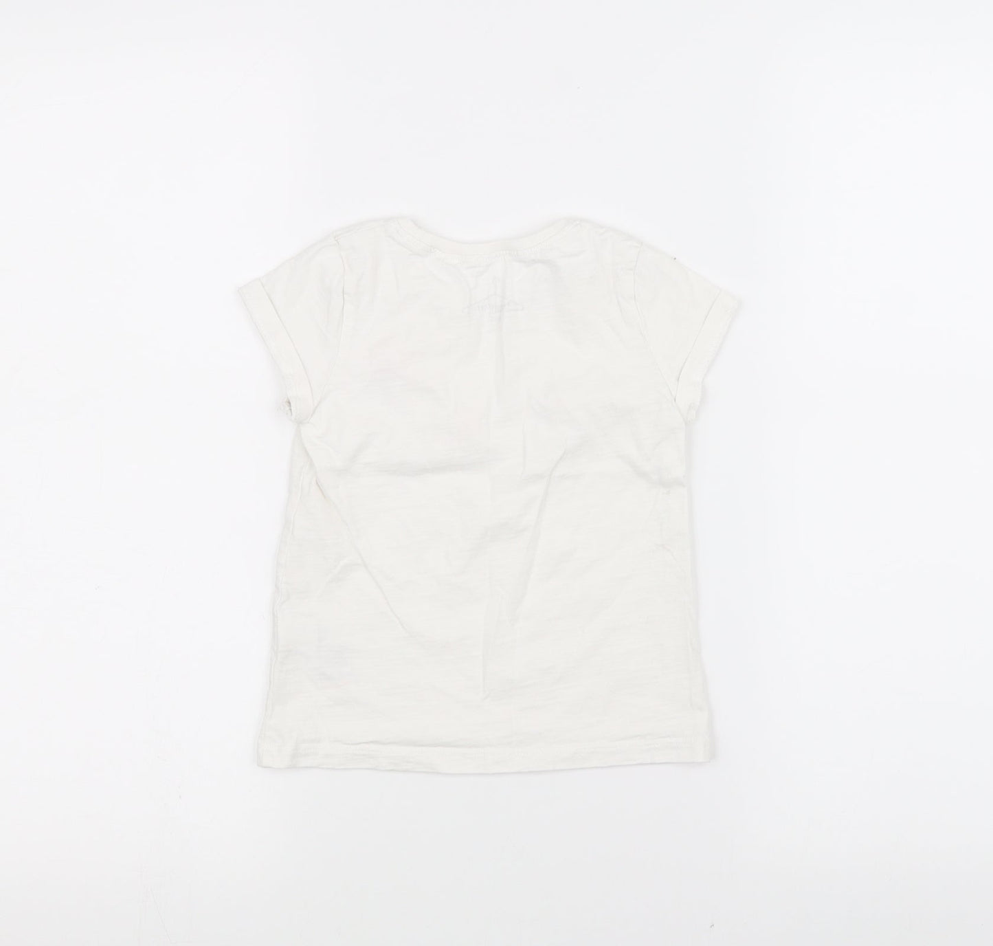 NEXT Girls White   Basic T-Shirt Size 2-3 Years  - Flamingo