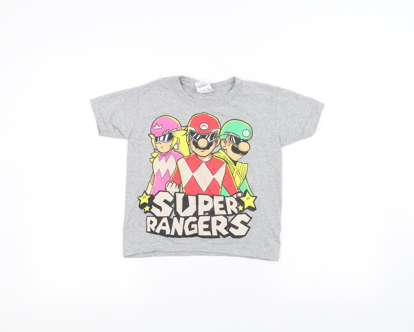 Gilden Boys Grey   Basic T-Shirt Size XS  - super rangers