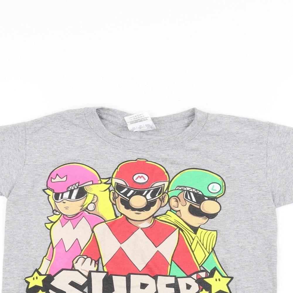 Gilden Boys Grey   Basic T-Shirt Size XS  - super rangers