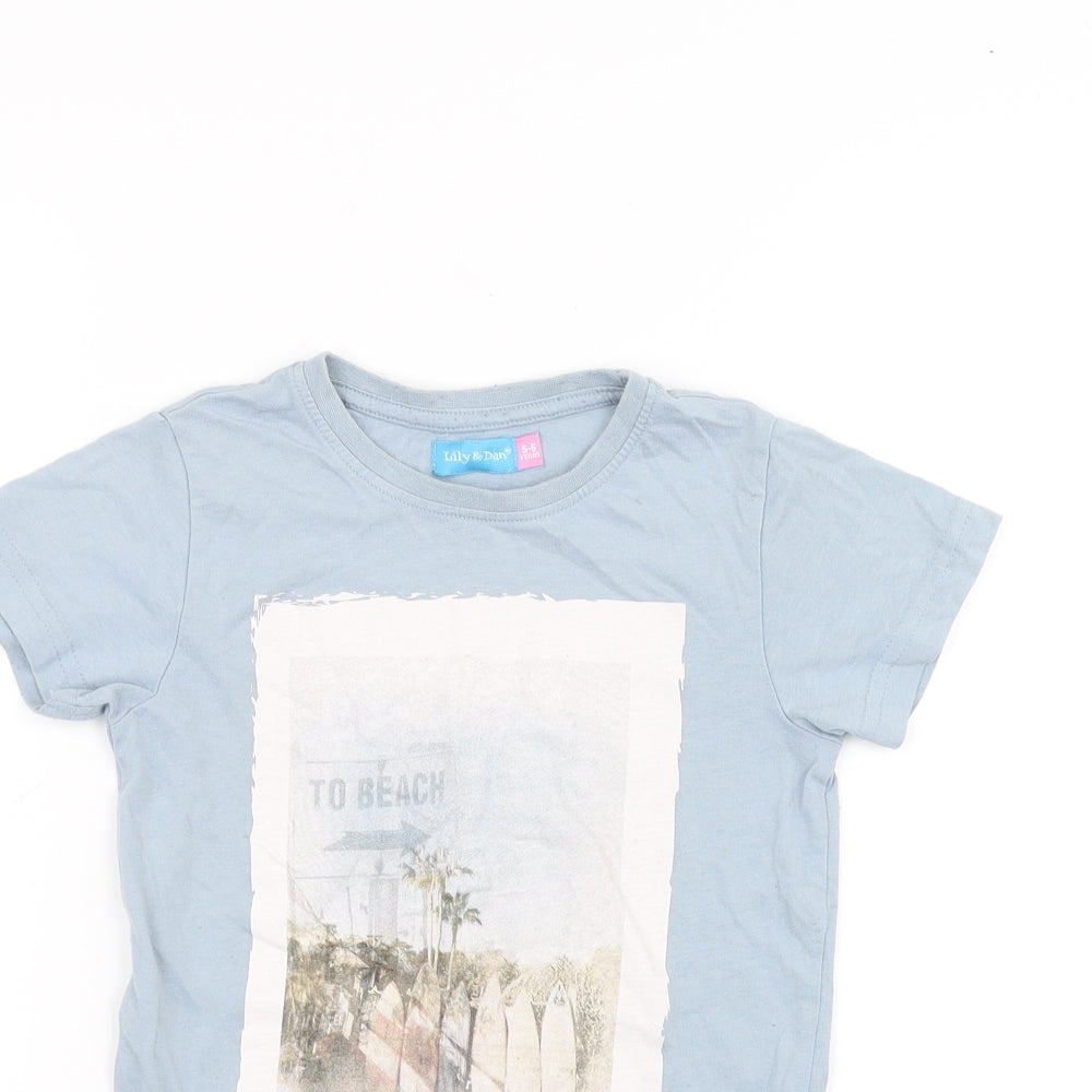 lily&dan Girls Blue   Basic T-Shirt Size 5-6 Years