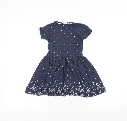George Girls Blue   Basic T-Shirt Size 4-5 Years