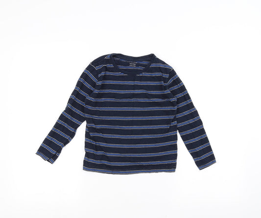 Primark Boys Blue Striped  Basic T-Shirt Size 5-6 Years