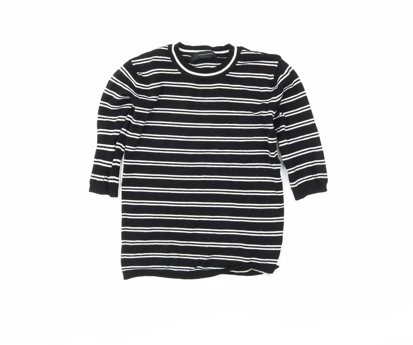 Atmosphere Womens Black Striped  Tunic T-Shirt Size 6
