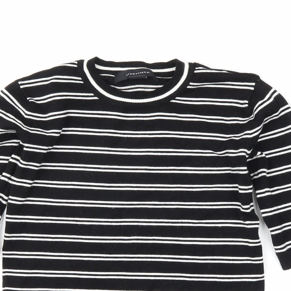 Atmosphere Womens Black Striped  Tunic T-Shirt Size 6