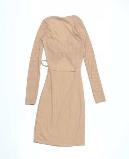 Preloved PRETTYLITTLETHING Womens Beige   Mini  Size 6 - Back