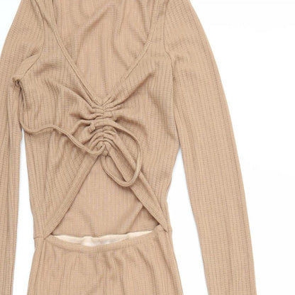 Preloved PRETTYLITTLETHING Womens Beige   Mini  Size 6 - Detail