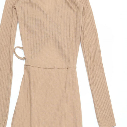 Preloved PRETTYLITTLETHING Womens Beige   Mini  Size 6 - Label